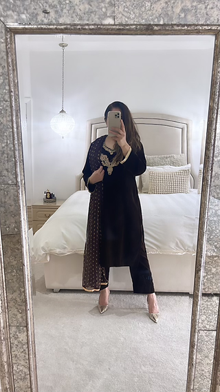 VELVET BROWN READY TO WEAR OUTFIT