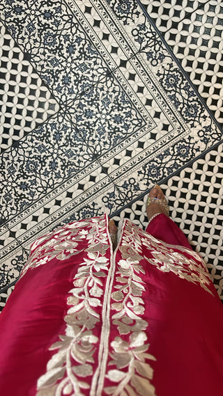HOT PINK OUTFIT WITH WHITE EMBROIDERY