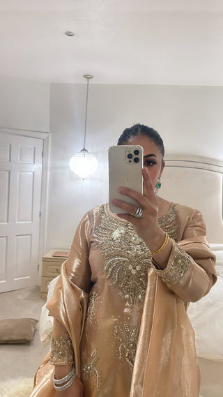 GOLD HEAVY EMBELLISHED OUTFIT