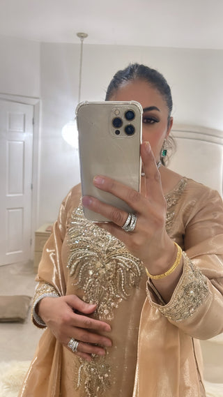 GOLD HEAVY EMBELLISHED OUTFIT