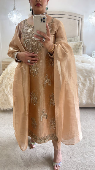 GOLD HEAVY EMBELLISHED OUTFIT