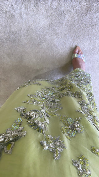 GREEN HEAVY EMBELLISHED OUTFIT