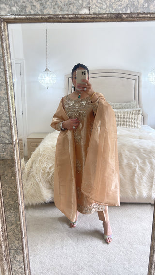 GOLD HEAVY EMBELLISHED OUTFIT