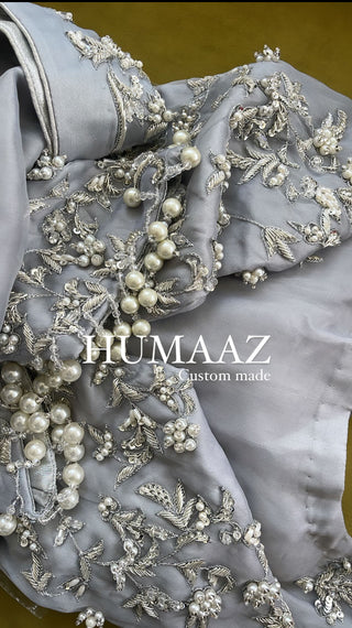 SILVER HEAVY EMBELLISHED OUTFIT